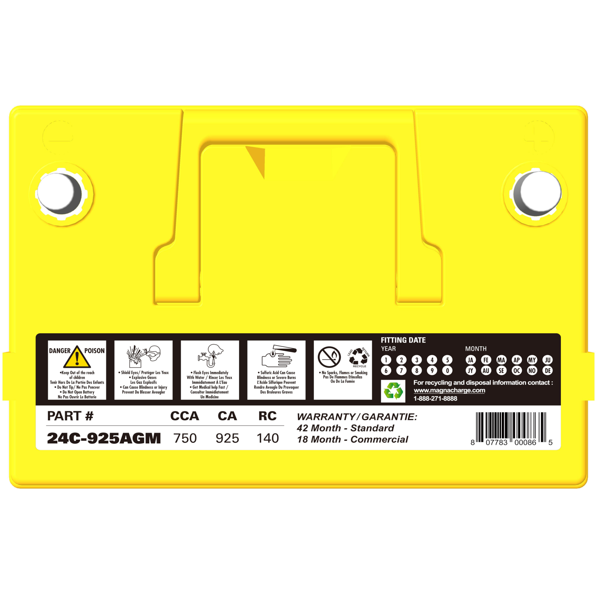 Magnacharge 24C-925AGM Group 24 AGM Car Battery