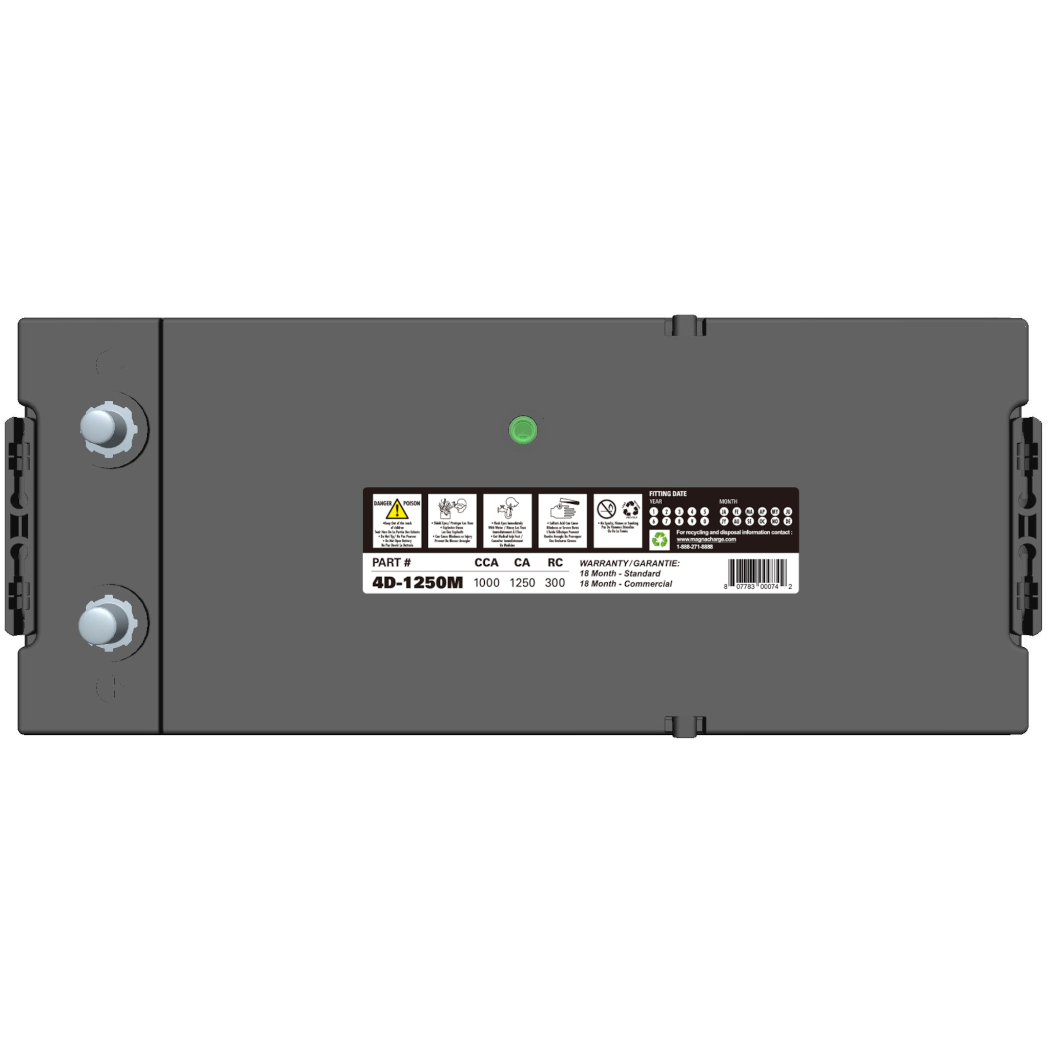 Magnacharge 4D-1250M Group 4D Truck Battery